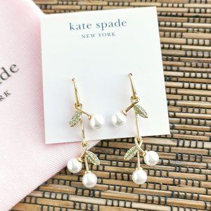 Kate Spade cherie cherry linear earrings Gold